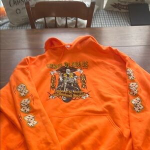 Mens 3xl orange Gildan hooded sweatshirt
